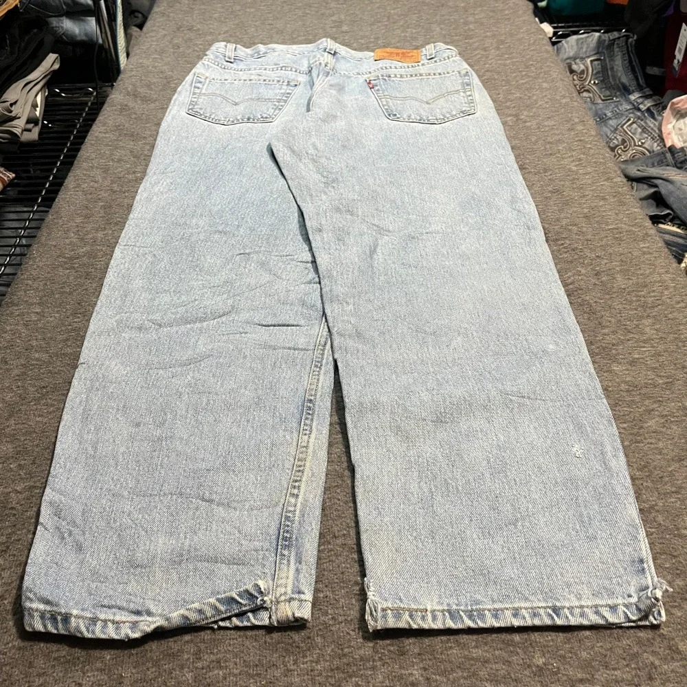 Levis 550 Relaxed Fit Tapered Leg Jeans Light Wash Denim W36 L30 Vintage 90s